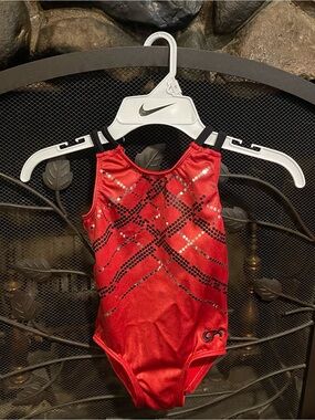GK Red and Black Striped Leotard - YS